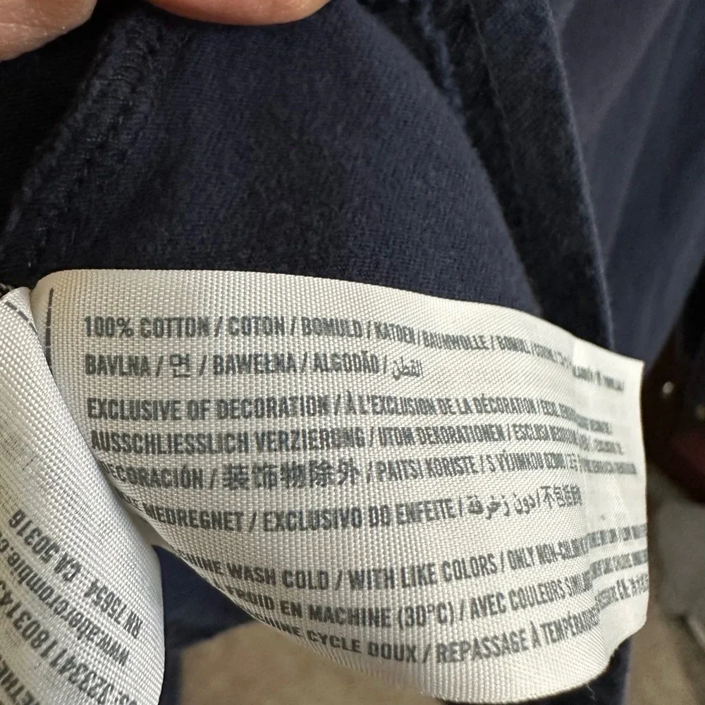 Hollister California Long Sleeve Graphic T Shirt Navy Blue Cotton Sz S Mens Y2K - Picture 5 of 5